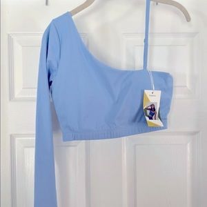 Asymmetrical halara workout top